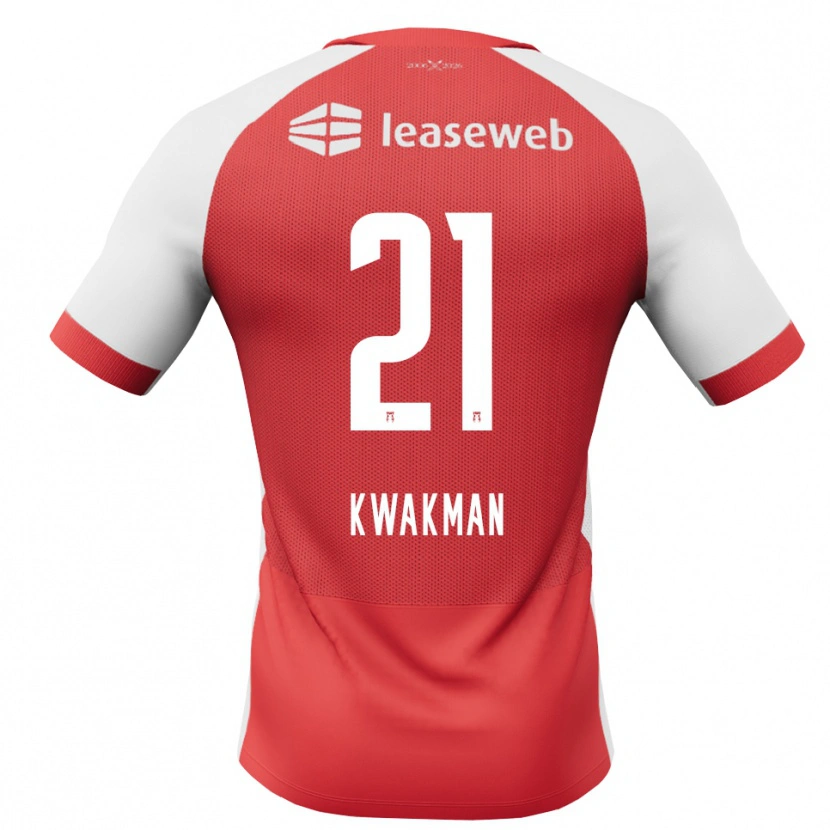 Danxen Kvinder Dave Kwakman #21 Rød Hvid Sort Hjemmebane Spillertrøjer 2026/27 Trøje T-Shirt