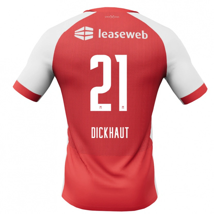 Danxen Kvinder Damian Dickhaut #21 Rød Hvid Sort Hjemmebane Spillertrøjer 2026/27 Trøje T-Shirt
