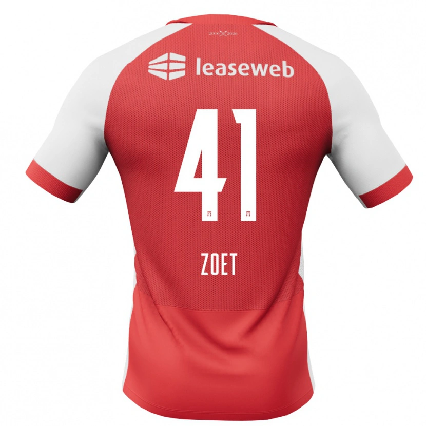 Danxen Kvinder Jeroen Zoet #41 Rød Hvid Sort Hjemmebane Spillertrøjer 2026/27 Trøje T-Shirt