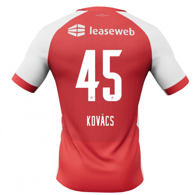 Danxen Kvinder Bendegúz Kovács #45 Rød Hvid Sort Hjemmebane Spillertrøjer 2026/27 Trøje T-Shirt