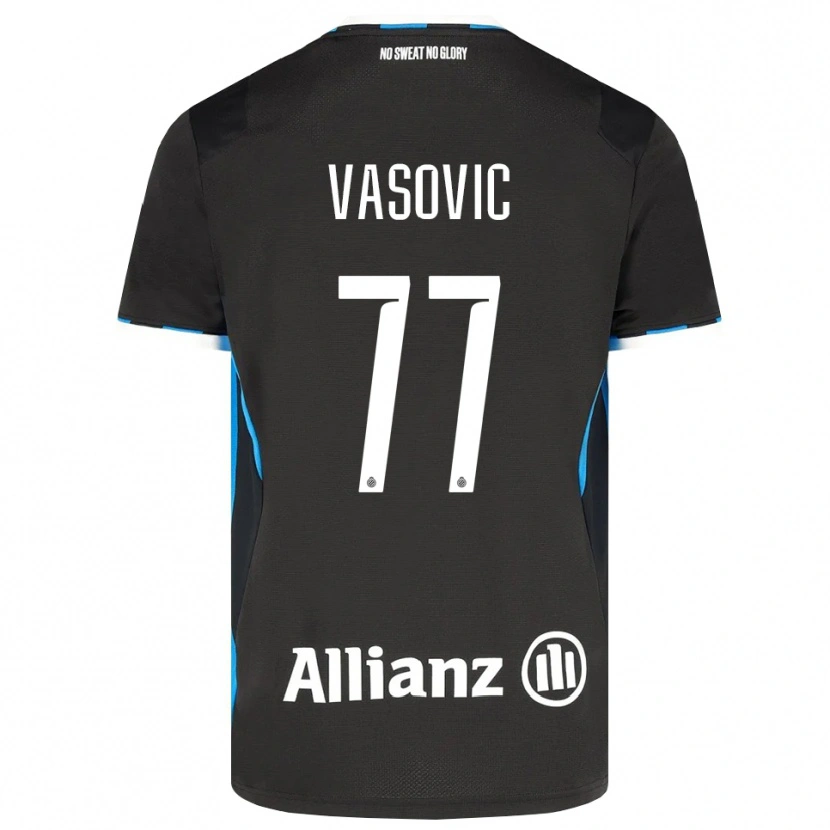 Danxen Kvinder Andrej Vasovic #77 Sort Rød Blå Hjemmebane Spillertrøjer 2026/27 Trøje T-Shirt