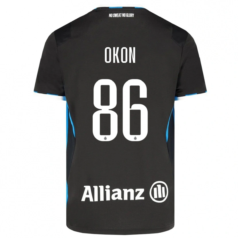 Danxen Kvinder Gianluca Okon-Engstler #86 Sort Rød Blå Hjemmebane Spillertrøjer 2026/27 Trøje T-Shirt