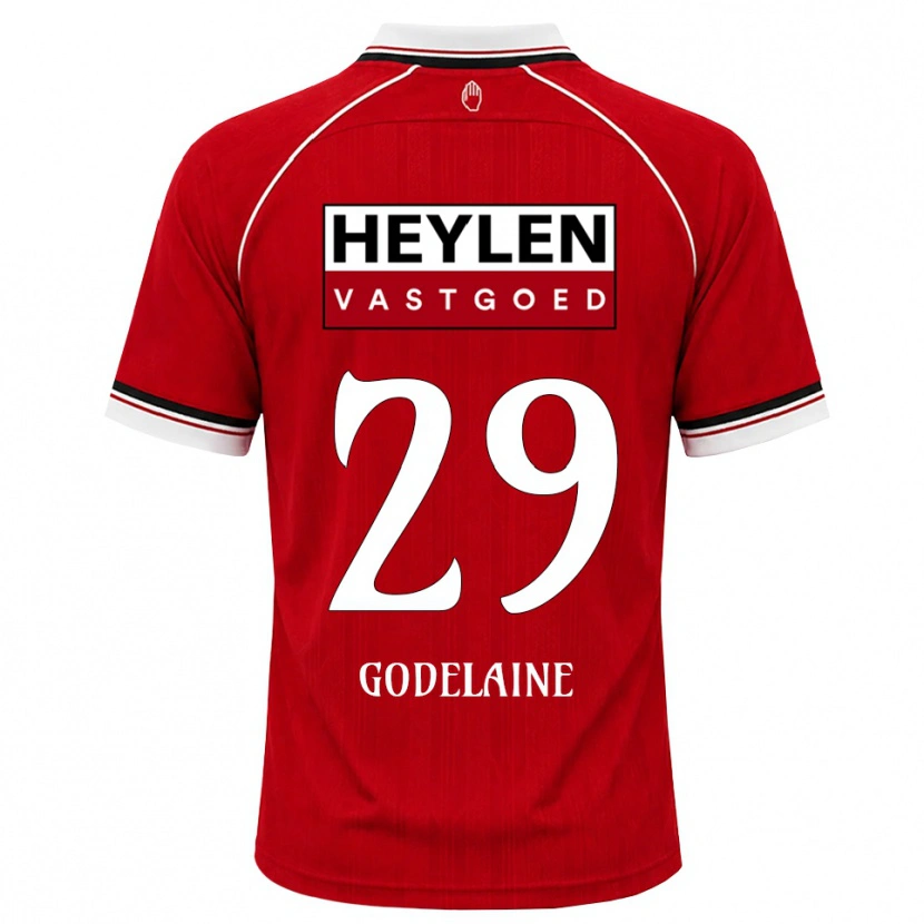 Danxen Kvinder Jeff Godelaine #29 Rød Hvid Sort Hjemmebane Spillertrøjer 2026/27 Trøje T-Shirt