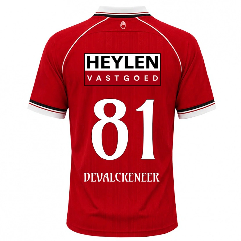 Danxen Kvinder Niels Devalckeneer #81 Rød Hvid Sort Hjemmebane Spillertrøjer 2026/27 Trøje T-Shirt