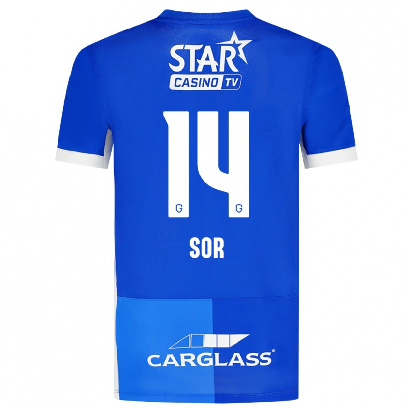Danxen Kvinder Yira Sor #14 Mellemblå Kongeblå Hvid Hjemmebane Spillertrøjer 2026/27 Trøje T-Shirt