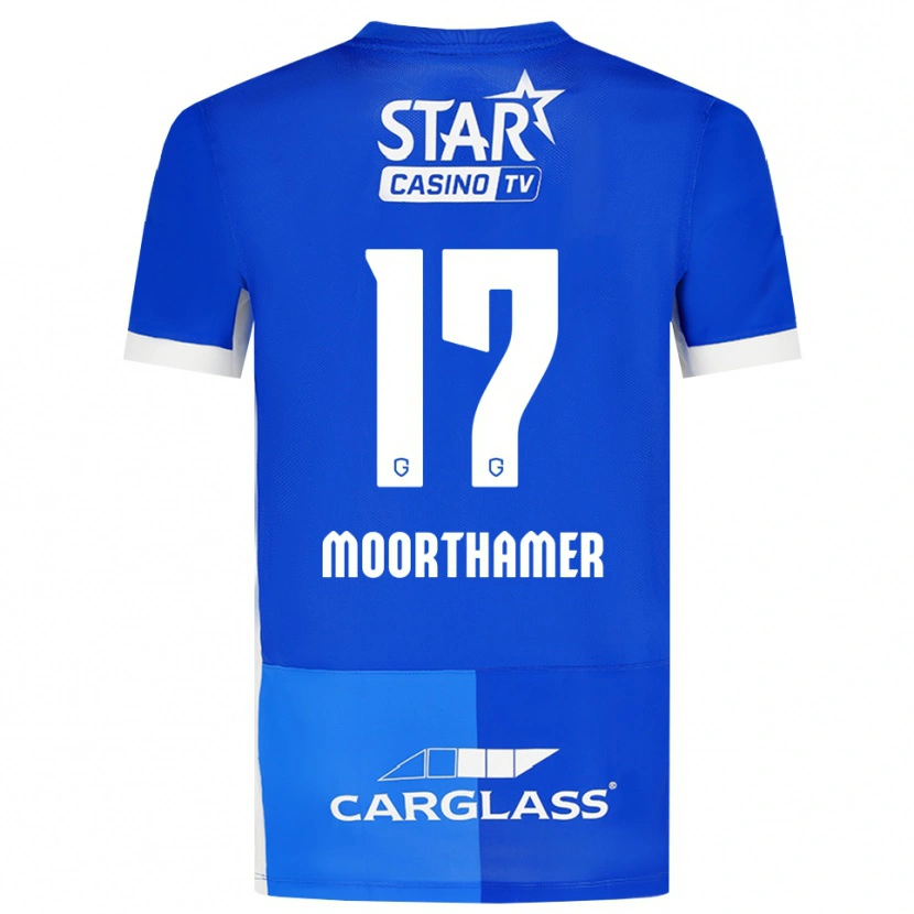 Danxen Kvinder Tinus Moorthamer #17 Mellemblå Kongeblå Hvid Hjemmebane Spillertrøjer 2026/27 Trøje T-Shirt