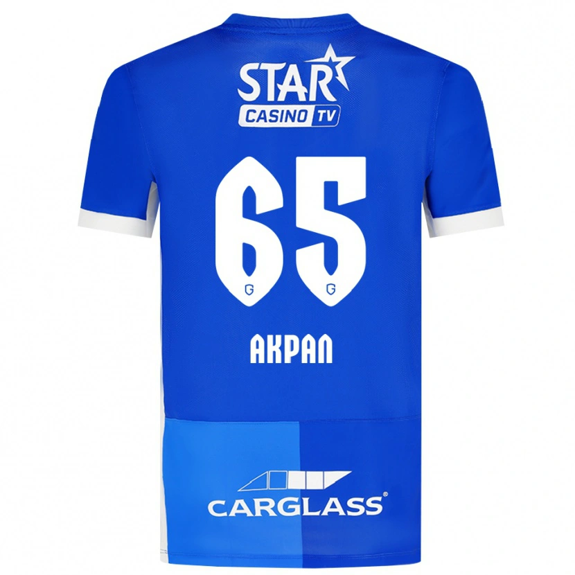 Danxen Kvinder Christian Akpan #65 Mellemblå Kongeblå Hvid Hjemmebane Spillertrøjer 2026/27 Trøje T-Shirt