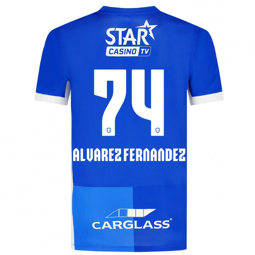 Danxen Kvinder Loïc Alvarez Fernandez #74 Mellemblå Kongeblå Hvid Hjemmebane Spillertrøjer 2026/27 Trøje T-Shirt