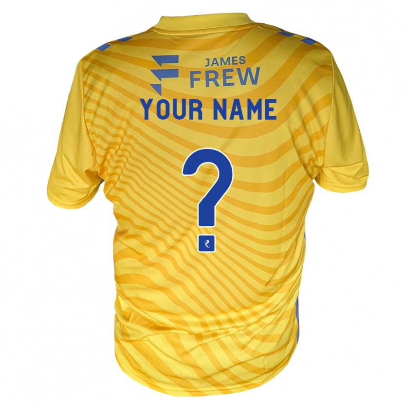 Danxen Kvinder Dit Navn #0 Kongeblå Gul Udebane Spillertrøjer 2026/27 Trøje T-Shirt