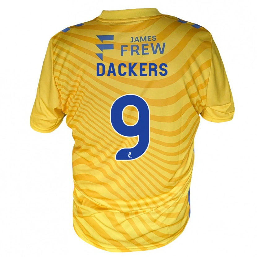 Danxen Kvinder Marcus Dackers #9 Kongeblå Gul Udebane Spillertrøjer 2026/27 Trøje T-Shirt