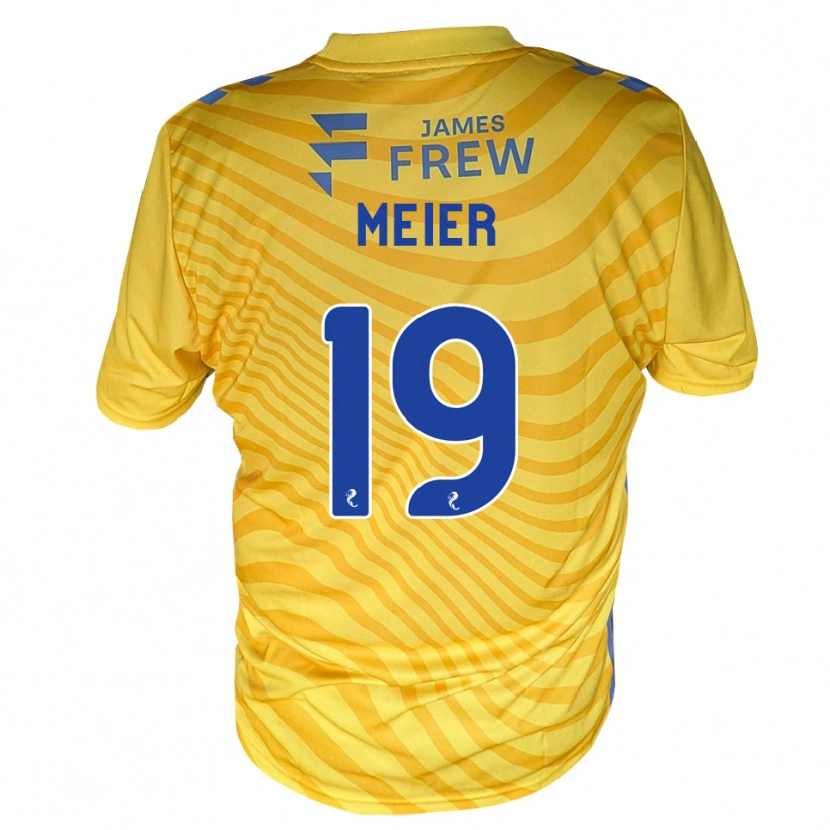 Danxen Kvinder Jonathan Meier #19 Kongeblå Gul Udebane Spillertrøjer 2026/27 Trøje T-Shirt