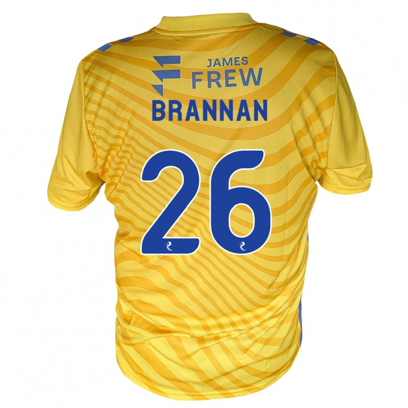 Danxen Kvinder Ben Brannan #26 Kongeblå Gul Udebane Spillertrøjer 2026/27 Trøje T-Shirt