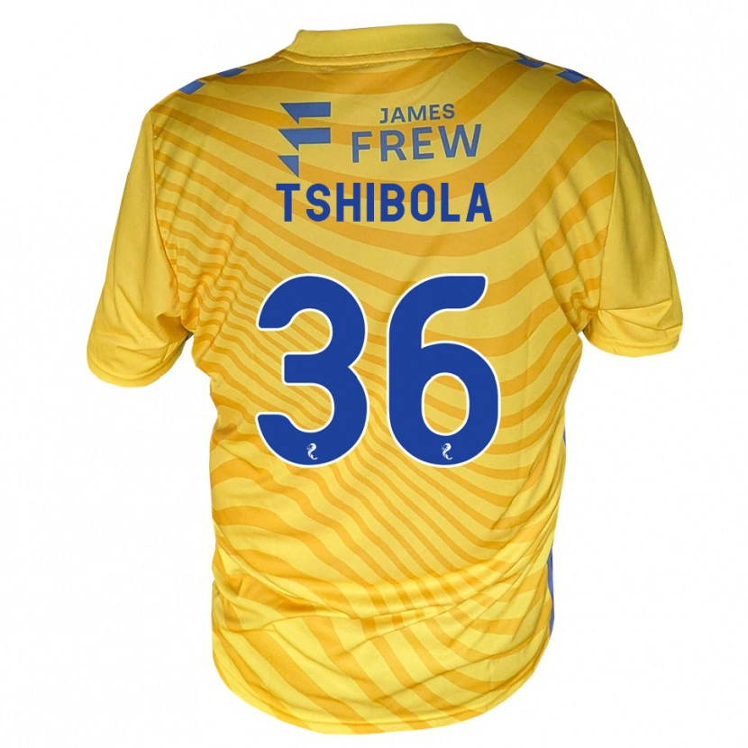 Danxen Kvinder Aaron Tshibola #36 Kongeblå Gul Udebane Spillertrøjer 2026/27 Trøje T-Shirt