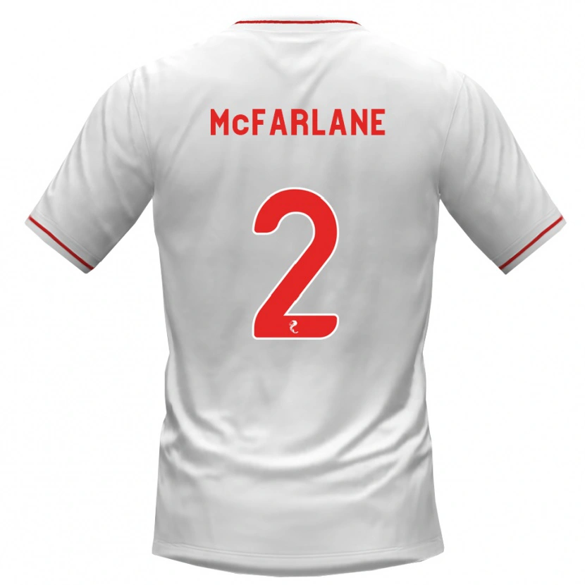 Danxen Kvinder Jay Mcfarlane-Letham #2 Hvid Rød Udebane Spillertrøjer 2026/27 Trøje T-Shirt
