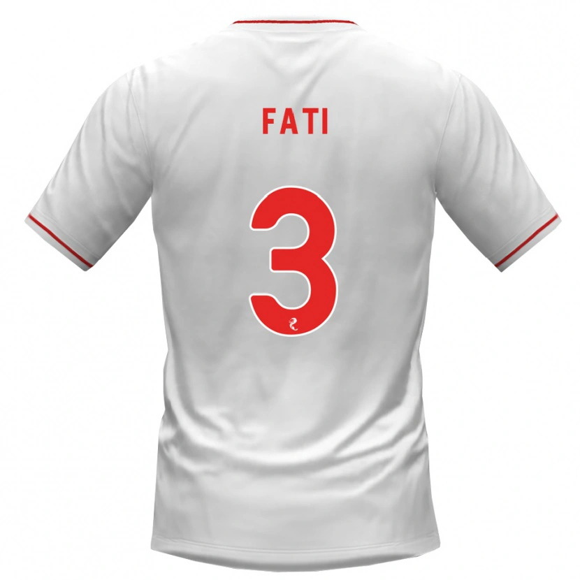 Danxen Kvinder Babacar Fati #3 Hvid Rød Udebane Spillertrøjer 2026/27 Trøje T-Shirt
