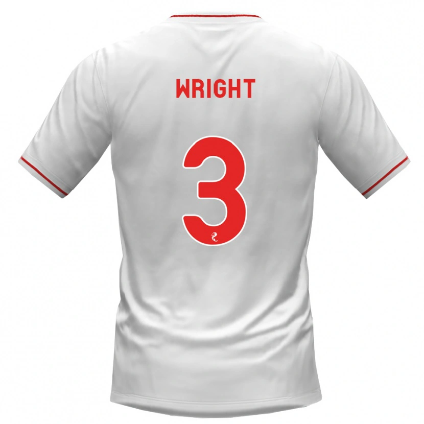 Danxen Kvinder Duncan Wright #3 Hvid Rød Udebane Spillertrøjer 2026/27 Trøje T-Shirt