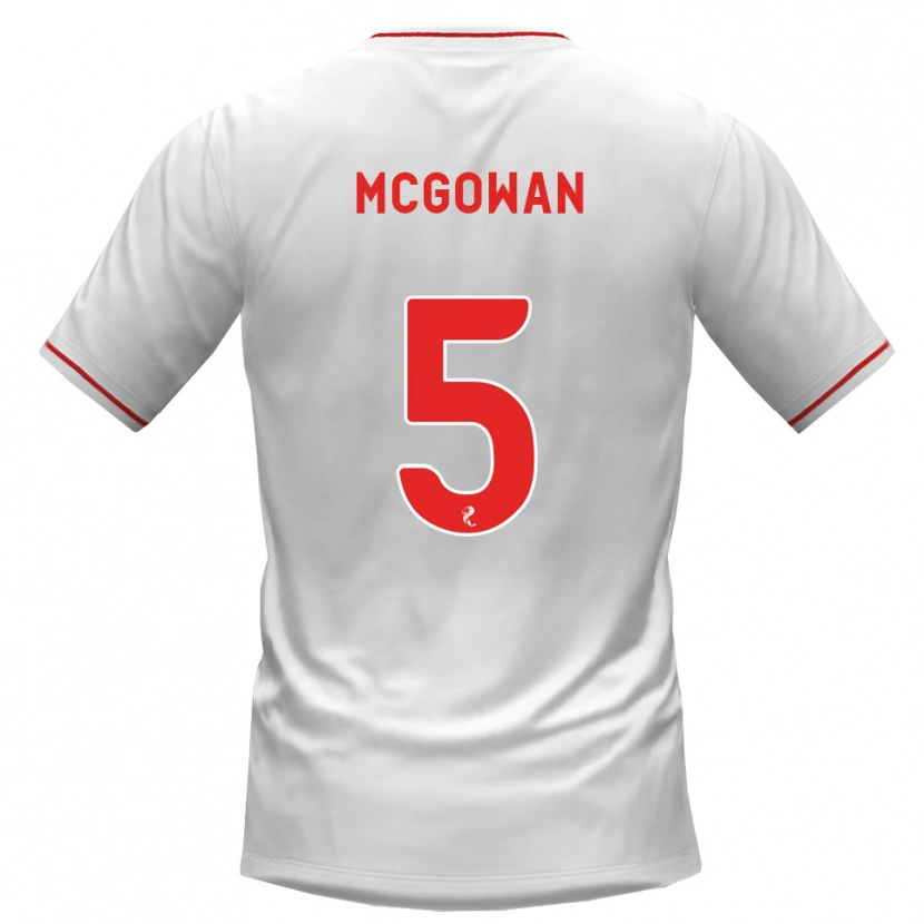 Danxen Kvinder Ryan Mcgowan #5 Hvid Rød Udebane Spillertrøjer 2026/27 Trøje T-Shirt