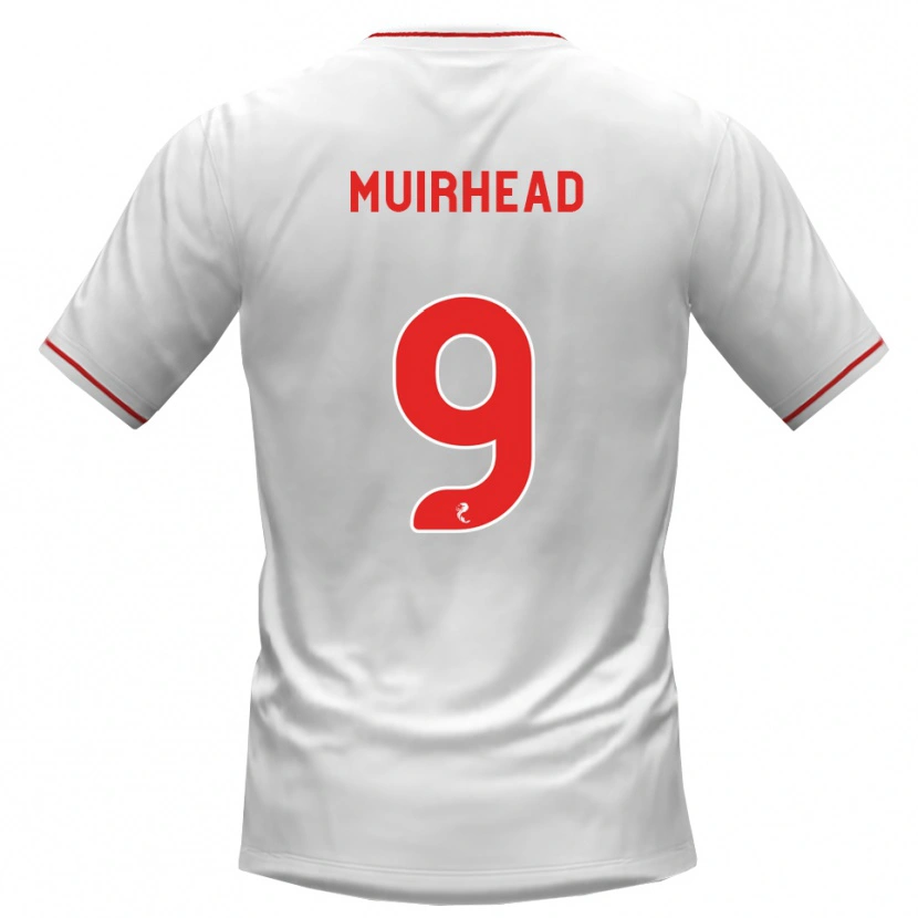 Danxen Kvinder Robbie Muirhead #9 Hvid Rød Udebane Spillertrøjer 2026/27 Trøje T-Shirt