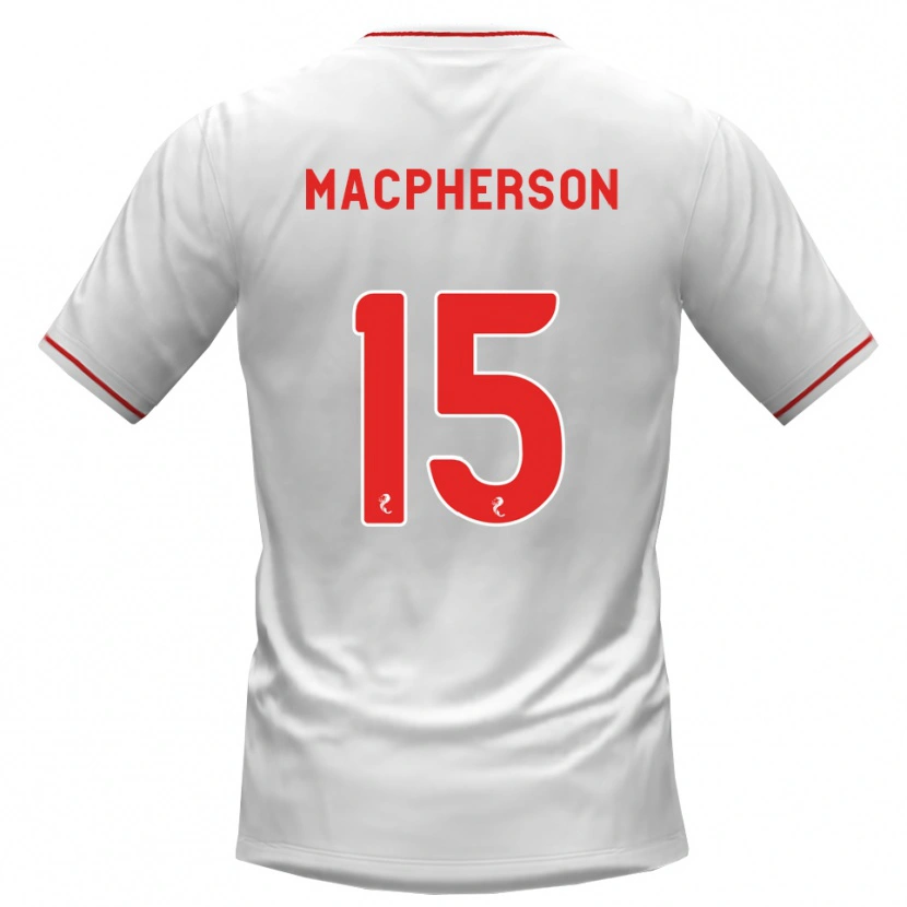 Danxen Kvinder Cammy Macpherson #15 Hvid Rød Udebane Spillertrøjer 2026/27 Trøje T-Shirt