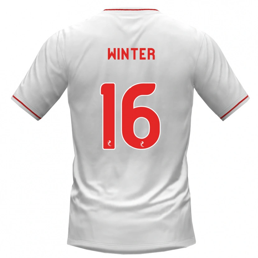 Danxen Kvinder Andy Winter #16 Hvid Rød Udebane Spillertrøjer 2026/27 Trøje T-Shirt
