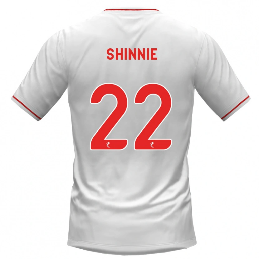 Danxen Kvinder Andrew Shinnie #22 Hvid Rød Udebane Spillertrøjer 2026/27 Trøje T-Shirt