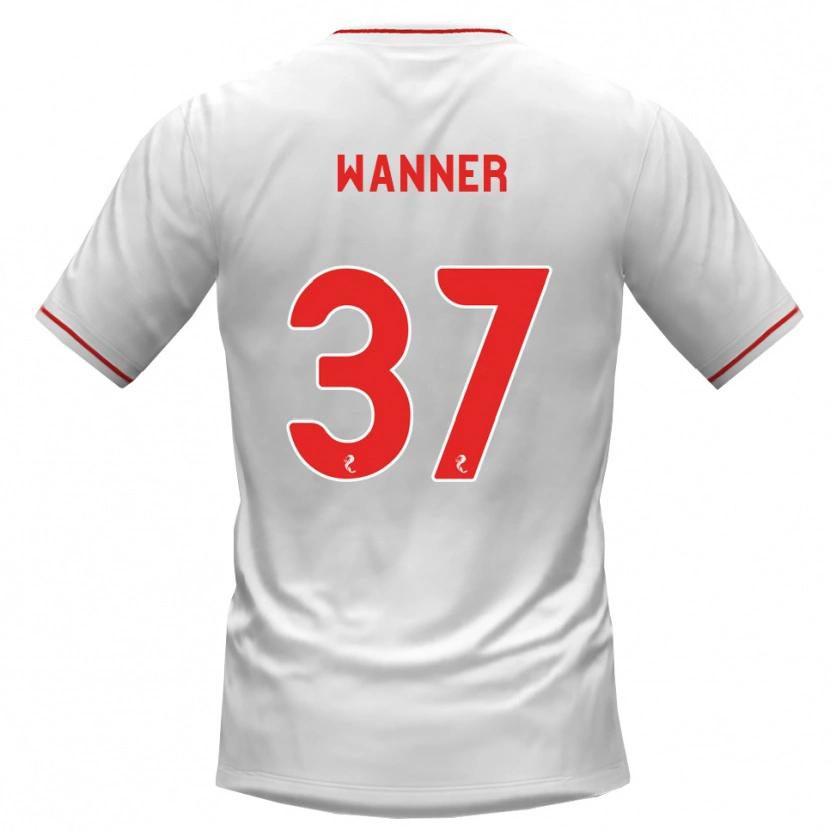 Danxen Kvinder Jannik Wanner #37 Hvid Rød Udebane Spillertrøjer 2026/27 Trøje T-Shirt