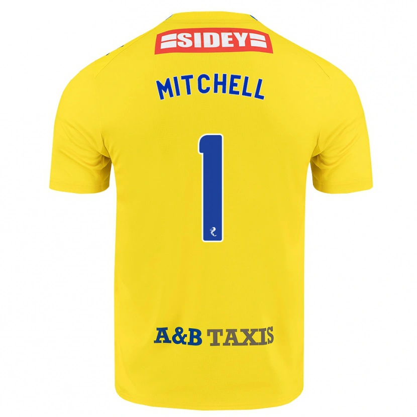 Danxen Kvinder Ellie Mitchell #1 Gul Blå Sort Udebane Spillertrøjer 2026/27 Trøje T-Shirt
