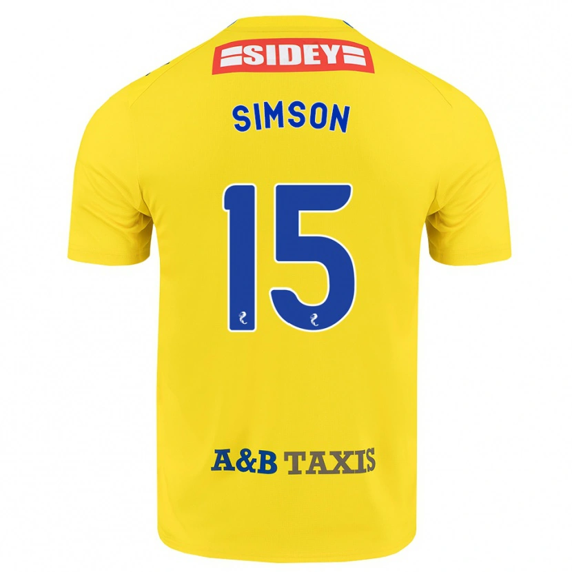Danxen Kvinder Steffi Simson #15 Gul Blå Sort Udebane Spillertrøjer 2026/27 Trøje T-Shirt