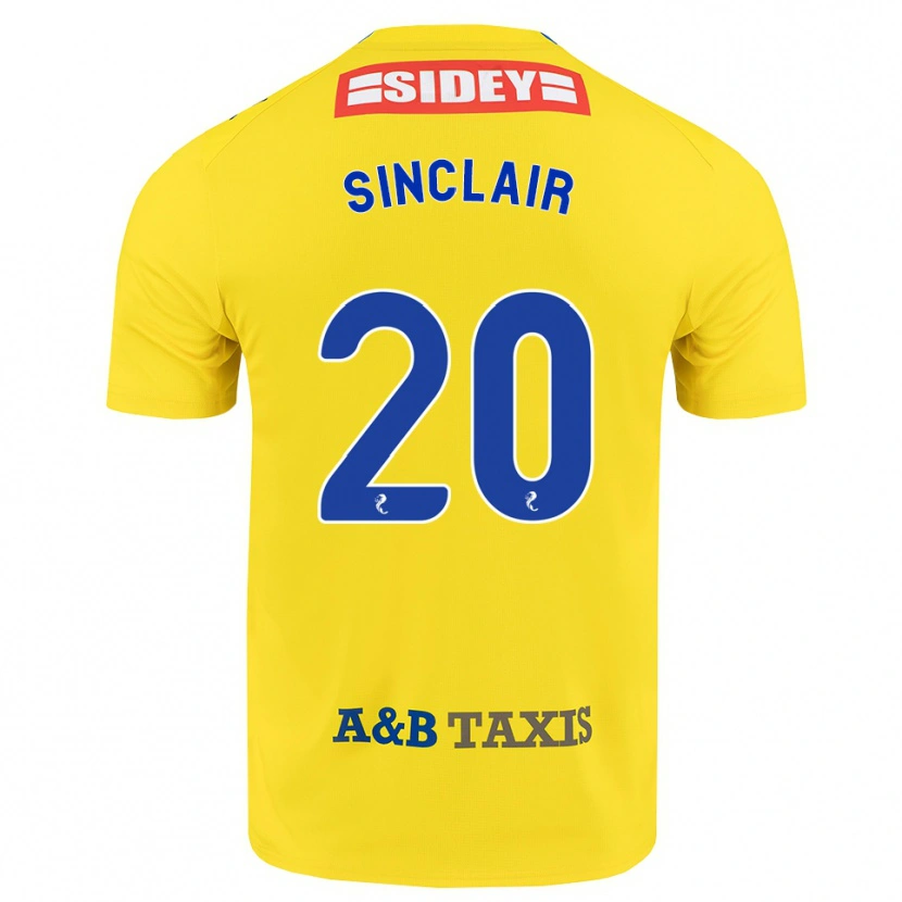 Danxen Kvinder Ross Sinclair #20 Gul Blå Sort Udebane Spillertrøjer 2026/27 Trøje T-Shirt