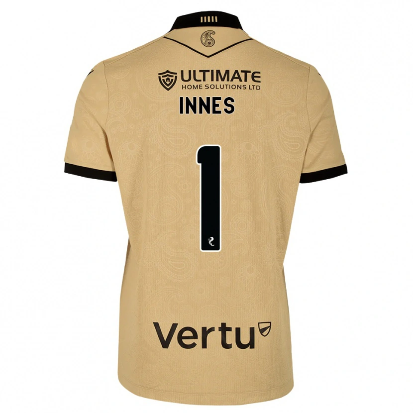 Danxen Kvinder Charlie Innes #1 Burlywood Sort Udebane Spillertrøjer 2026/27 Trøje T-Shirt