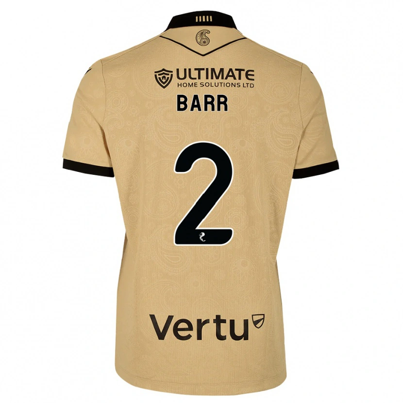 Danxen Kvinder Jack Barr #2 Burlywood Sort Udebane Spillertrøjer 2026/27 Trøje T-Shirt
