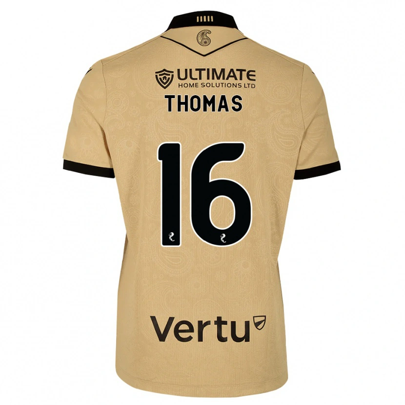 Danxen Kvinder Luke Thomas #16 Burlywood Sort Udebane Spillertrøjer 2026/27 Trøje T-Shirt