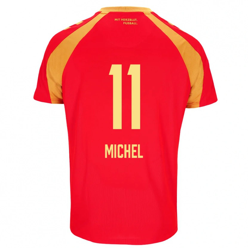 Danxen Kvinder Sven Michel #11 Rød Orange Sort Udebane Spillertrøjer 2026/27 Trøje T-Shirt