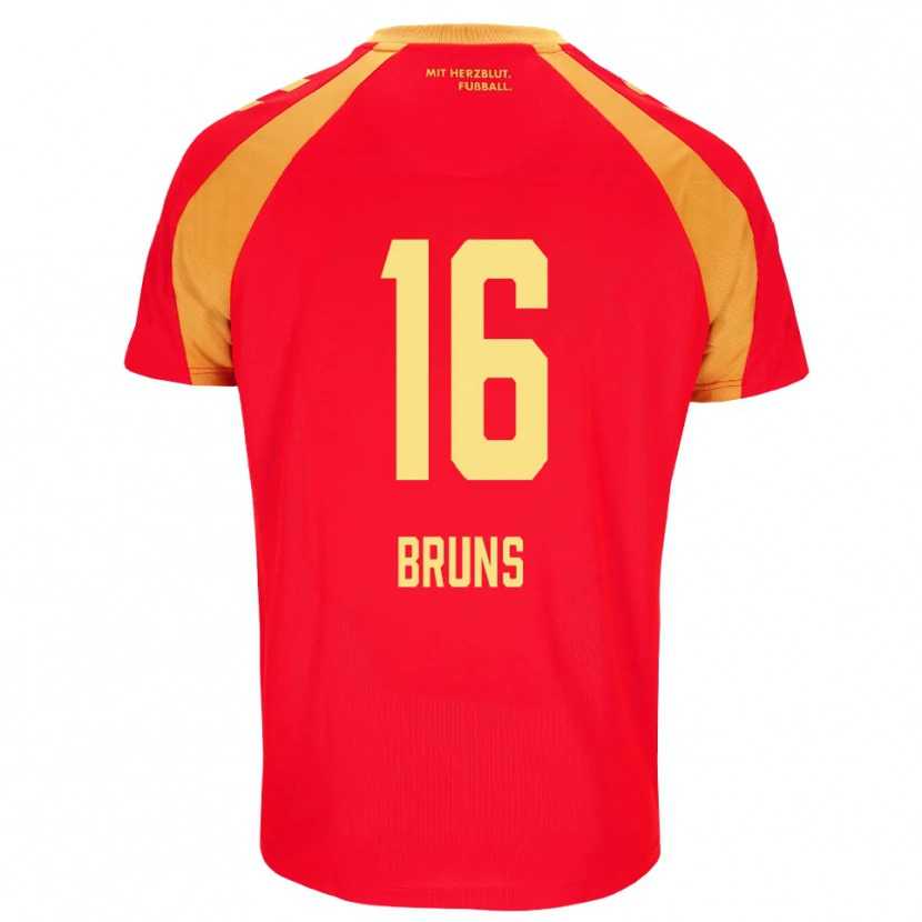 Danxen Kvinder Tom Bruns #16 Rød Orange Sort Udebane Spillertrøjer 2026/27 Trøje T-Shirt