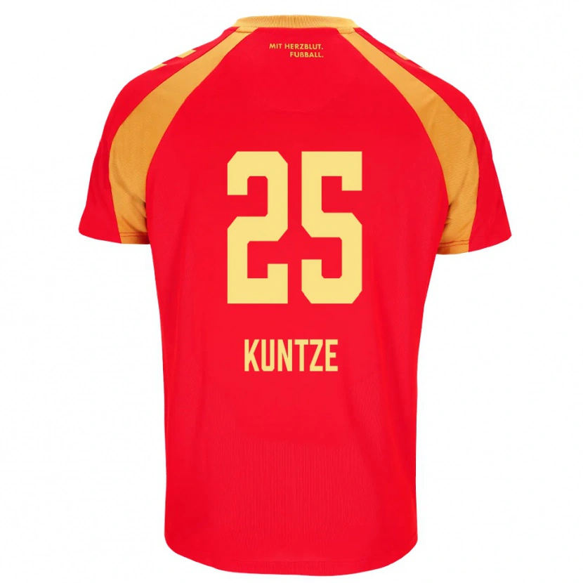 Danxen Kvinder Jakob Kuntze #25 Rød Orange Sort Udebane Spillertrøjer 2026/27 Trøje T-Shirt