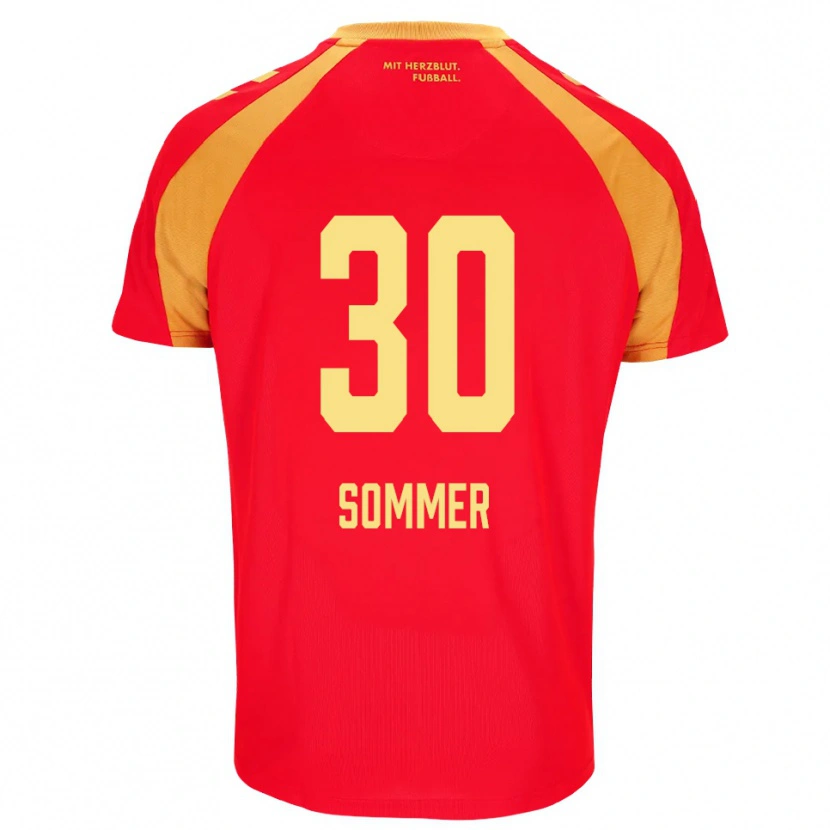 Danxen Kvinder Konstantin Sommer #30 Rød Orange Sort Udebane Spillertrøjer 2026/27 Trøje T-Shirt