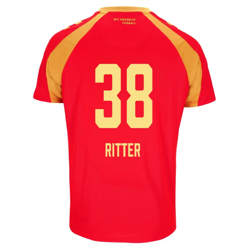 Danxen Kvinder Max Ritter #38 Rød Orange Sort Udebane Spillertrøjer 2026/27 Trøje T-Shirt