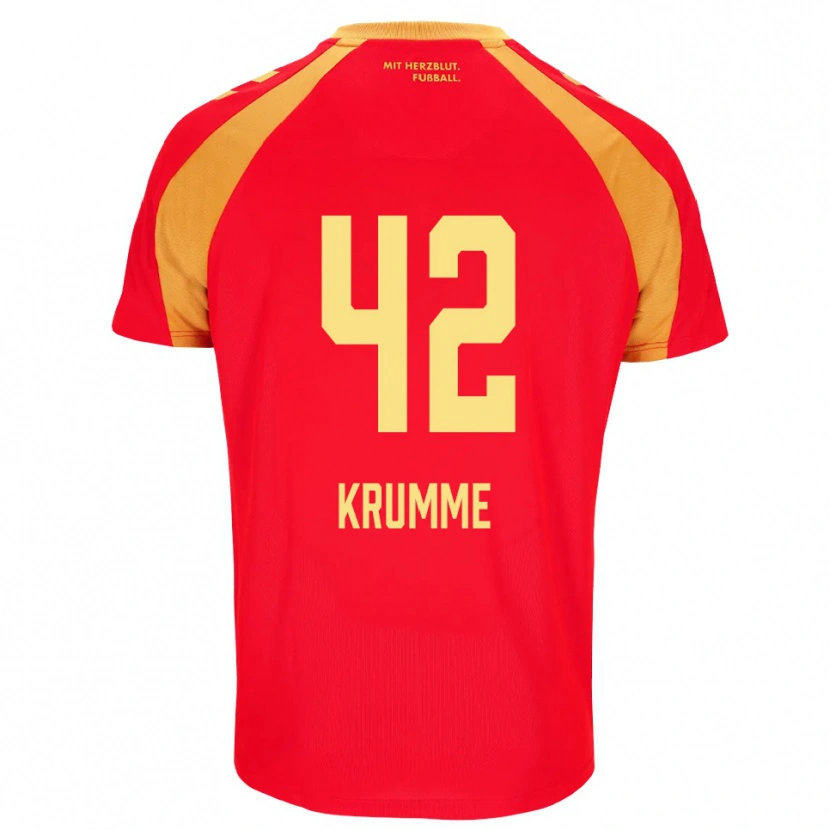 Danxen Kvinder Kevin Krumme #42 Rød Orange Sort Udebane Spillertrøjer 2026/27 Trøje T-Shirt