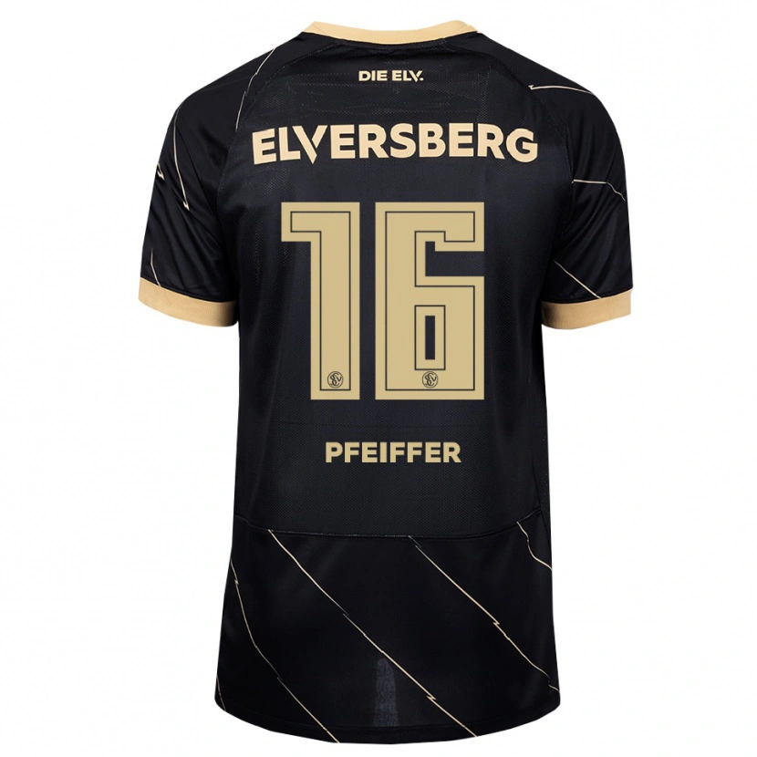 Danxen Kvinder Luca Pfeiffer #16 Sort Brun Udebane Spillertrøjer 2026/27 Trøje T-Shirt