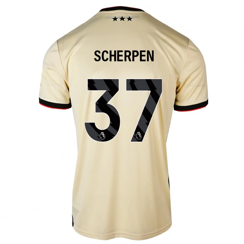 Danxen Kvinder Kjell Scherpen #37 Citronchiffon Sort Rød Udebane Spillertrøjer 2026/27 Trøje T-Shirt