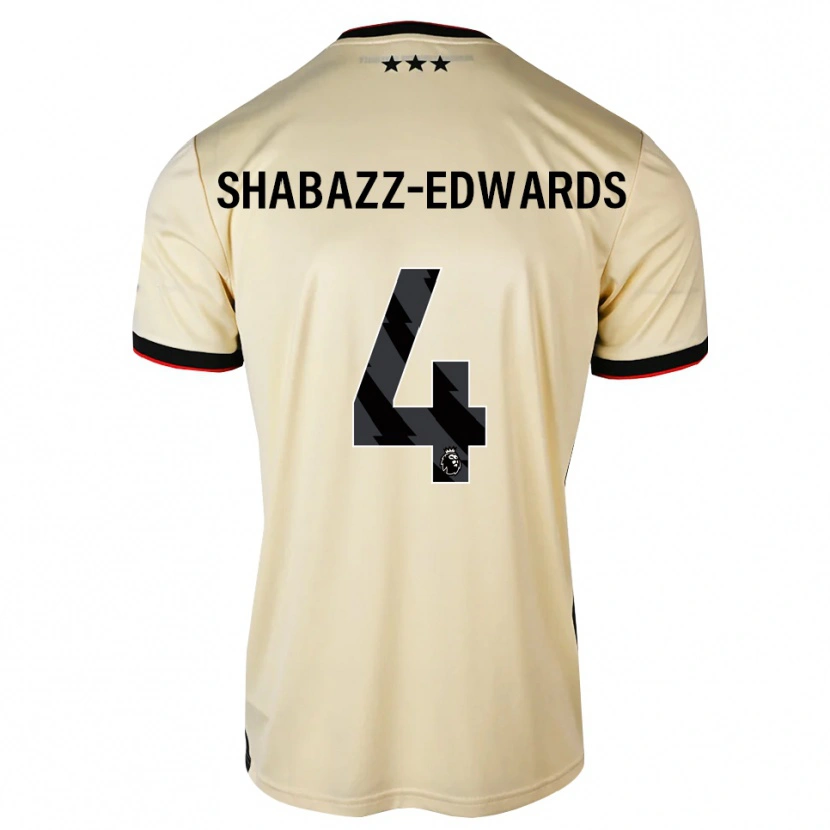 Danxen Kvinder Walker Shabazz-Edwards #4 Citronchiffon Sort Rød Udebane Spillertrøjer 2026/27 Trøje T-Shirt