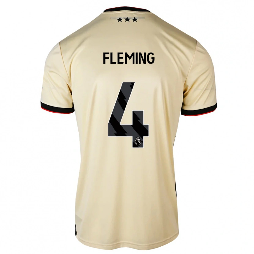 Danxen Kvinder Charlotte Fleming #4 Citronchiffon Sort Rød Udebane Spillertrøjer 2026/27 Trøje T-Shirt