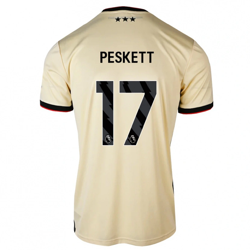 Danxen Kvinder Sophie Peskett #17 Citronchiffon Sort Rød Udebane Spillertrøjer 2026/27 Trøje T-Shirt