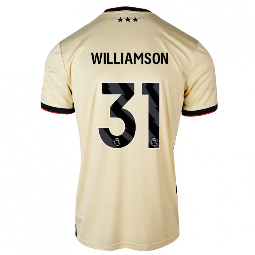 Danxen Kvinder Woody Williamson #31 Citronchiffon Sort Rød Udebane Spillertrøjer 2026/27 Trøje T-Shirt