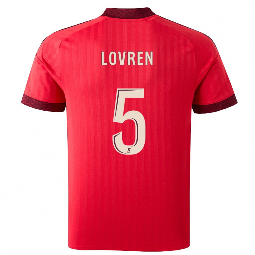 Danxen Kvinder Dejan Lovren #5 Burgunderrød Rød Hvid Udebane Spillertrøjer 2026/27 Trøje T-Shirt