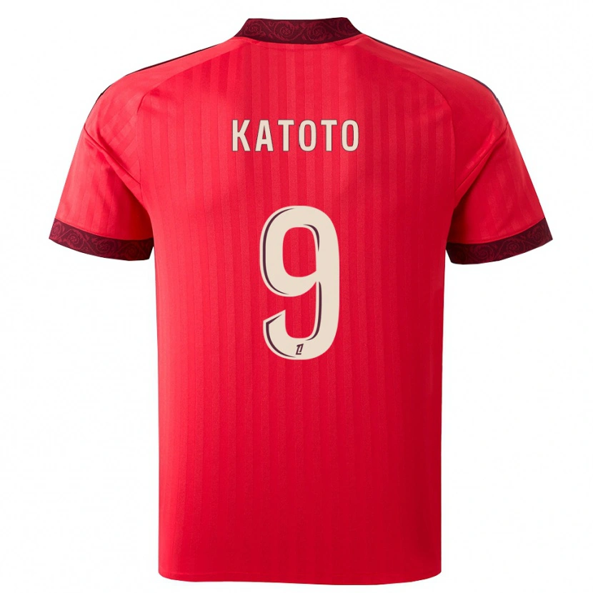 Danxen Kvinder Marie-Antoinette Katoto #9 Burgunderrød Rød Hvid Udebane Spillertrøjer 2026/27 Trøje T-Shirt