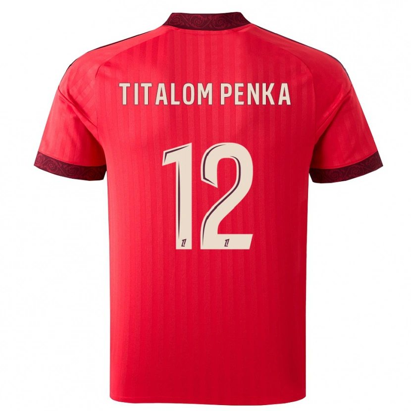 Danxen Kvinder Edwin Titalom Penka #12 Burgunderrød Rød Hvid Udebane Spillertrøjer 2026/27 Trøje T-Shirt