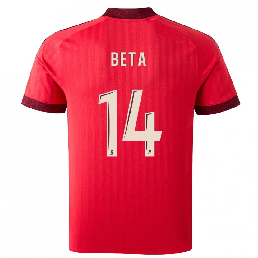 Danxen Kvinder Nathanaël Beta #14 Burgunderrød Rød Hvid Udebane Spillertrøjer 2026/27 Trøje T-Shirt