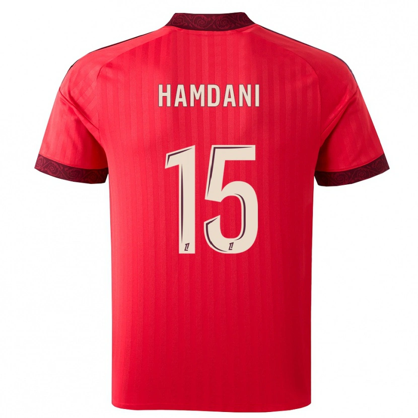 Danxen Kvinder Adil Hamdani #15 Burgunderrød Rød Hvid Udebane Spillertrøjer 2026/27 Trøje T-Shirt