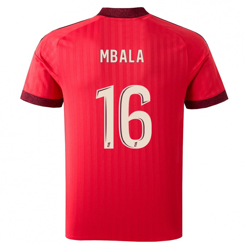 Danxen Kvinder Joël Mbala #16 Burgunderrød Rød Hvid Udebane Spillertrøjer 2026/27 Trøje T-Shirt